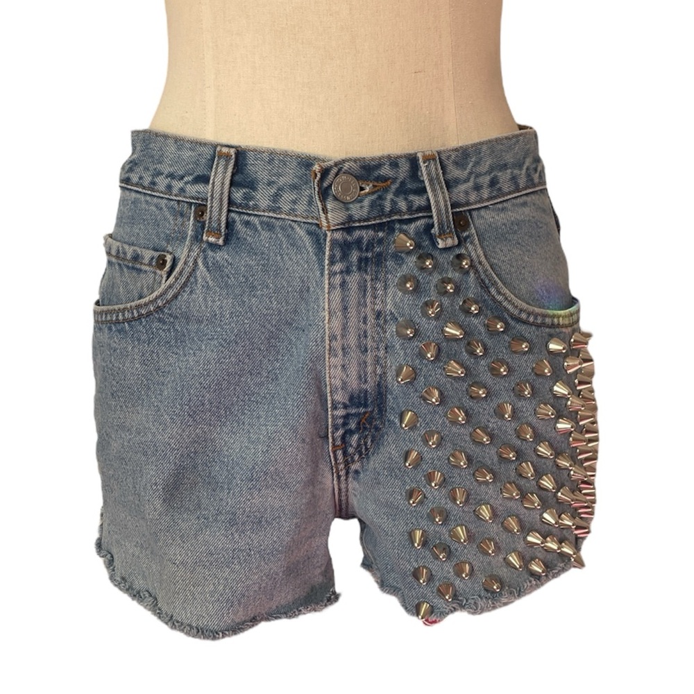 Y2K levis denim shorts high rise, RP 4 LF studded denim shorts